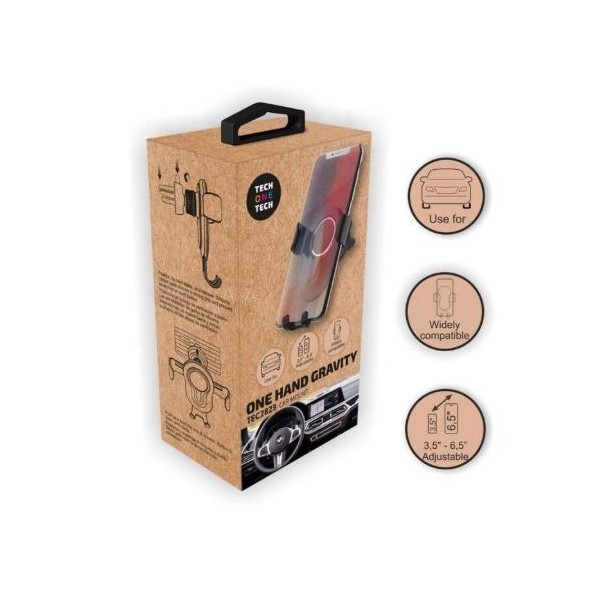 SUPORTE P/ CARRO TEC2823 P/ SMARTPHONE 3.5 a 6.5" -  PRETO