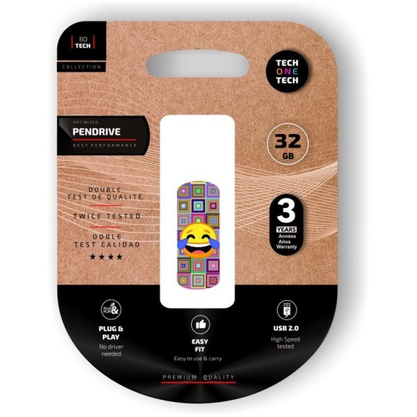 PEN DRIVE USB 2.0 TECH ONE TECH 32GB - EMOJI ME PARTO