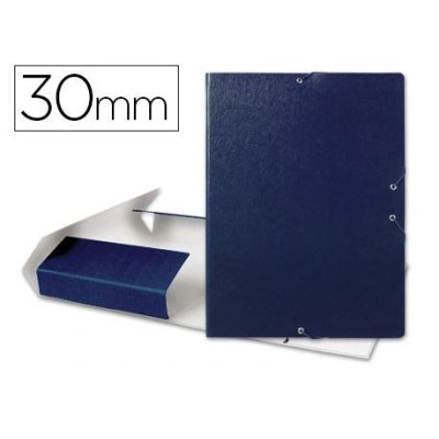 PASTA / CAPA PROJETOS CARTAO FIBRA C/ ABAS C/  ELASTICO L 30mm AZUL