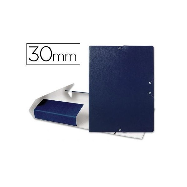PASTA / CAPA PROJETOS CARTAO FIBRA C/ ABAS C/  ELASTICO L 30mm AZUL
