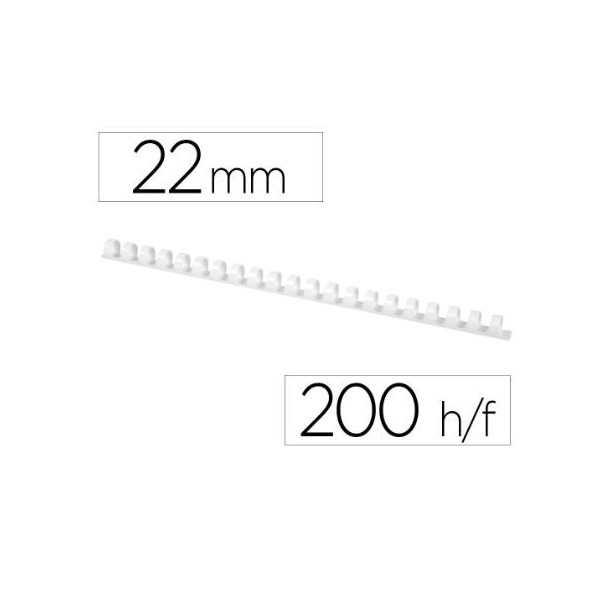 ARGOLAS PVC ENCADERNAR 22MM 200FLS BRANCO 50unid.
