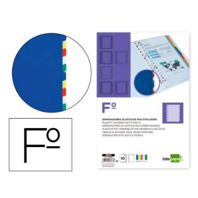 SEPARADOR PLASTICO A4 160My 10 POSIÇOES C/ PESTANA PARA IDENTIFICAÇAO
