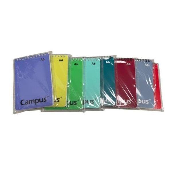 BLOCO NOTAS ESPIRAL CAMPUS A6 80gr. 60FLS LISO CORES SORTIDAS 