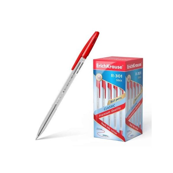 ESFEROGRAFICA CRISTAL ERICHKRAUSE  R-301 PONTA 1.0MM -  VERMELHA