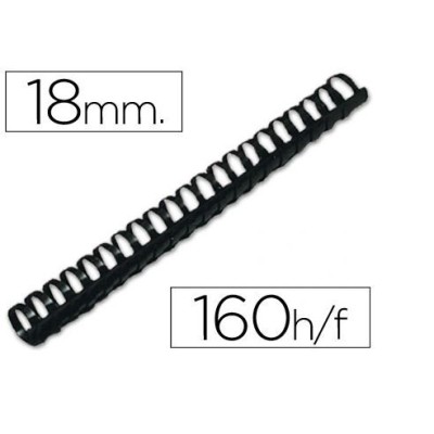 ARGOLAS PVC ENCADERNAR QC 18MM 160FLS PRETO 50unid.