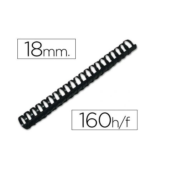 ARGOLAS PVC ENCADERNAR QC 18MM 160FLS PRETO 50unid.