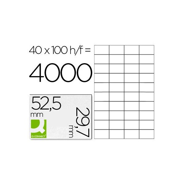 ETIQUETAS BRANCAS A4 QC  52,5x29.7mm 100FLS x 40 ETIQ.