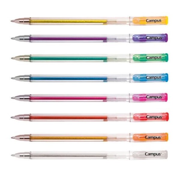 ESFEROGRAFICA ROLLER GEL CAMPUS GLITTER 0.7mm CORES SORTIDAS