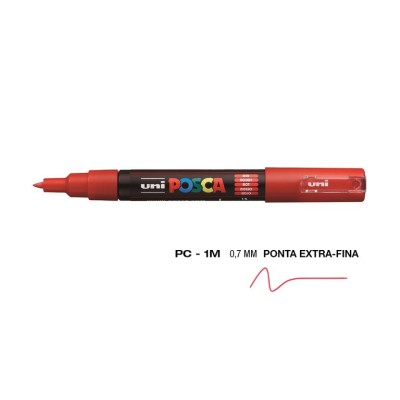 MARCADOR UNIBALL POSCA PC1M 0,7mm VERMELHO