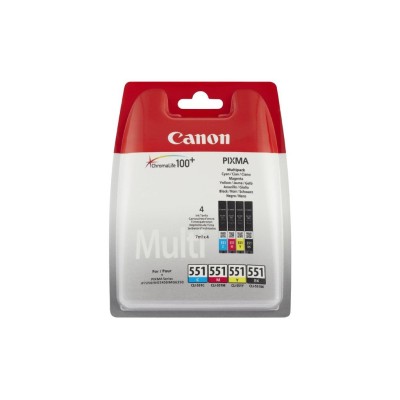 KIT 4 x TINTEIROS CANON CLI 551 (BK/C/M/Y) ORIGINAL