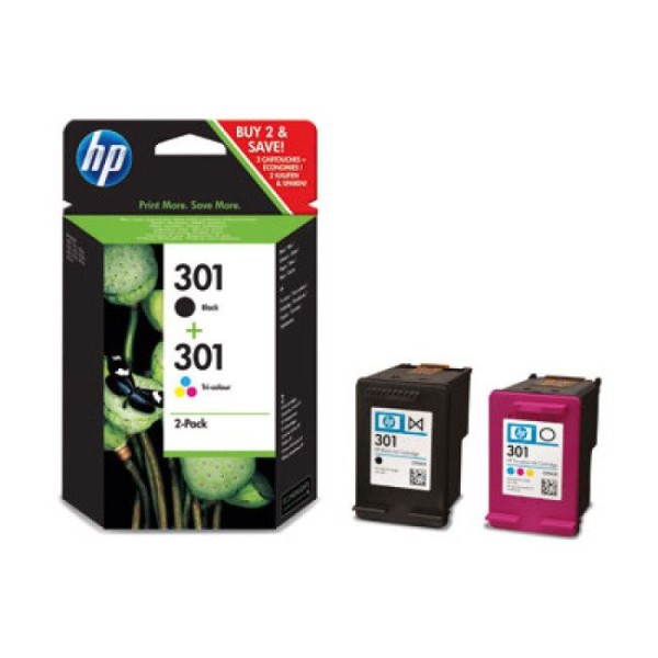 KIT 2x TINTEIROS HP 301XL TRICOLOR ORIGINAL (PACK DUPLO)