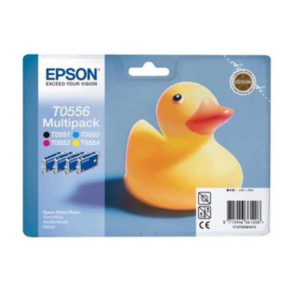 KIT 4 x TINTEIROS EPSON T0556 (BK/C/M/Y) ORIGINAL