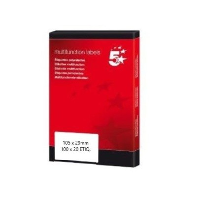 ETIQUETAS BRANCAS  A4 5* 105x29mm 100FLS x 20 ETIQ.