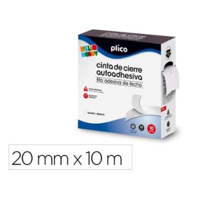 FITA VELCRO ADESIVA PLICO "MACHO" + "FEMEA" 20MM x 10MT - BRANCO