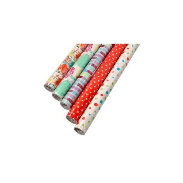 ROLO PAPEL EMBRULHO / FANTASIA TODO O ANO  70x200cm (CORES SORTIDAS)