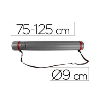 TUBO PORTA DESENHO PLASTICO 75a125cm x 9cm CINZENTO