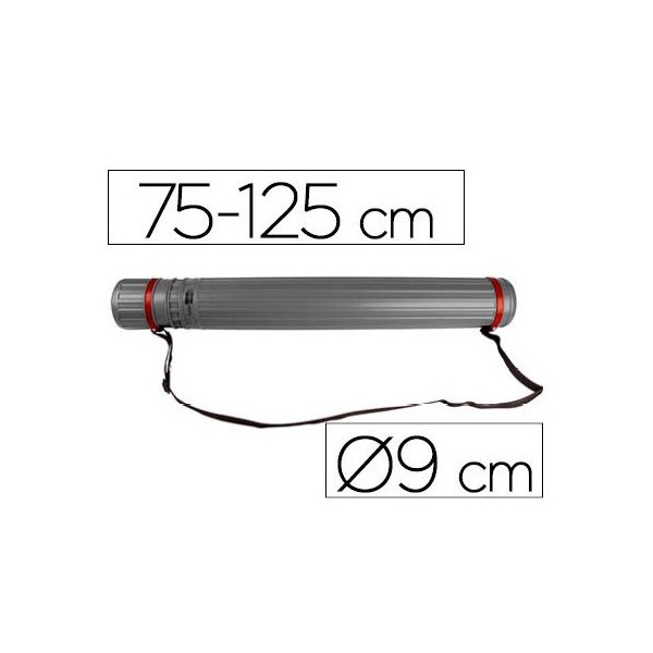 TUBO PORTA DESENHO PLASTICO 75a125cm x 9cm CINZENTO