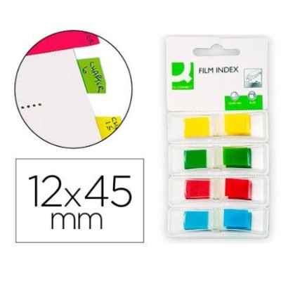 BANDAS SEPARADOR / SINALIZADORES PLASTICO QC FILM INDEX 12x45mm 4 CORES x 35FLS