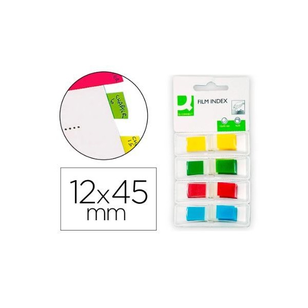 BANDAS SEPARADOR / SINALIZADORES PLASTICO QC FILM INDEX 12x45mm 4 CORES x 35FLS
