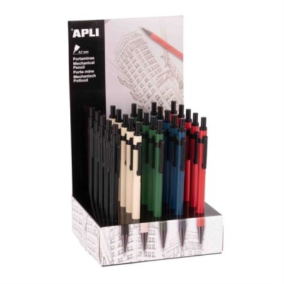 PORTA MINAS APLI  0.7MM METALICO HEXAGONAL CORES SORTIDAS 