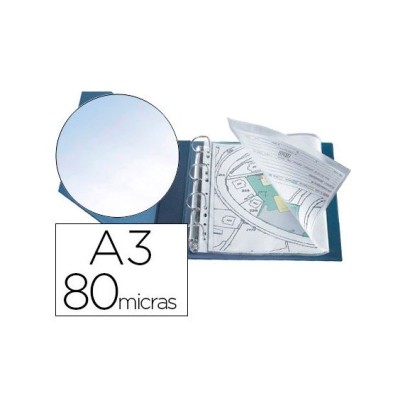 PACK C/ 10 x BOLSAS CATALOGO (MICAS) A3 DIN 80My CRISTAL HORIZONTAL C/ ABERTURA SUPERIOR