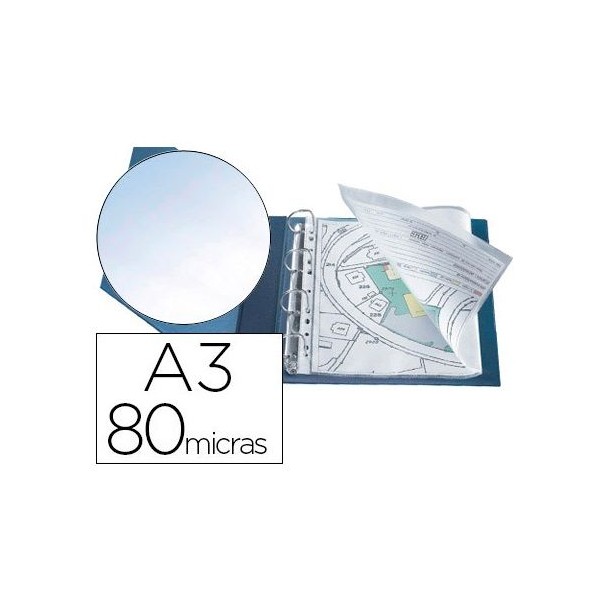 PACK C/ 10 x BOLSAS CATALOGO (MICAS) A3 DIN 80My CRISTAL HORIZONTAL C/ ABERTURA SUPERIOR