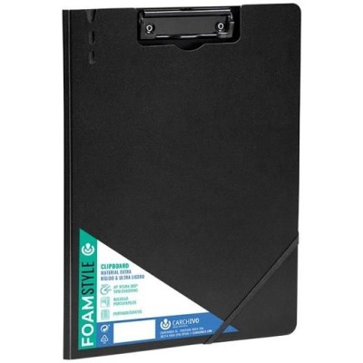 CLIP BOARD (PRANCHETA) 360º PLASTICO CARCHIVO FOAM STYLE A4 C/ MINICLIP - PRETO