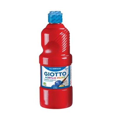 FRASCO TINTA ACRILICA GIOTTO DECOR 500ML VERMELHO