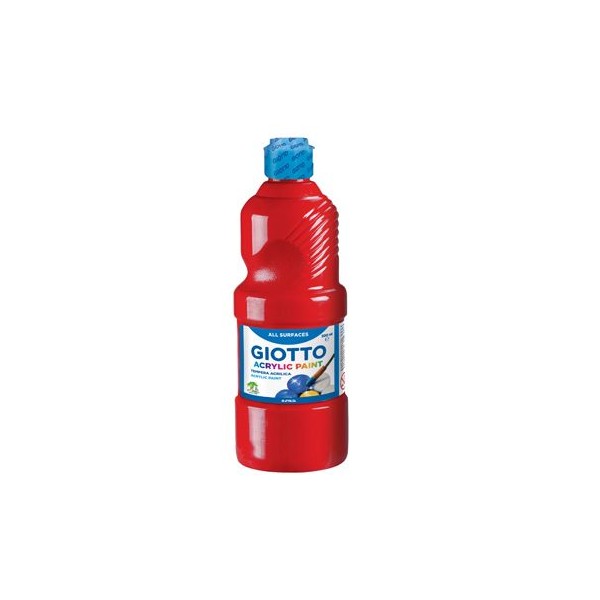 FRASCO TINTA ACRILICA GIOTTO DECOR 500ML VERMELHO