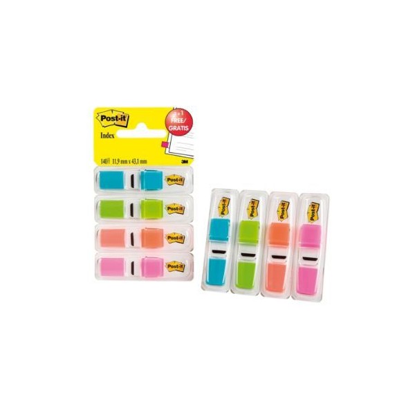 SINALIZADOR Post-it® INDEX MEDIO 11,9x43,1mm 35unid. 4 CORES