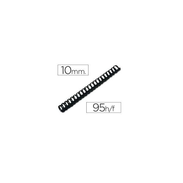 ARGOLAS PVC ENCADERNAR QC 10MM 95FLS PRETO 100unid.