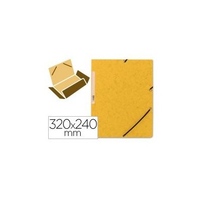 PASTA CARTAO LP  C/ 3xABAS  A4 FOLIO C/ ELASTICOS  AMARELO