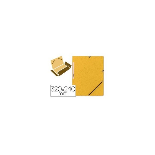 PASTA CARTAO LP  C/ 3xABAS  A4 FOLIO C/ ELASTICOS  AMARELO