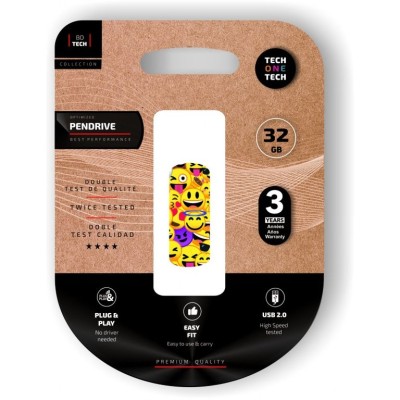 PEN DRIVE USB 2.0 TECH ONE TECH 32GB - EMOJI COLLAGE