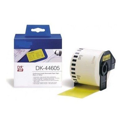 ROLO ETIQUETAS COMPATIVEL C/ BROTHER DK44605 62MM x 30,48MT (CONTINUO) - AMARELO