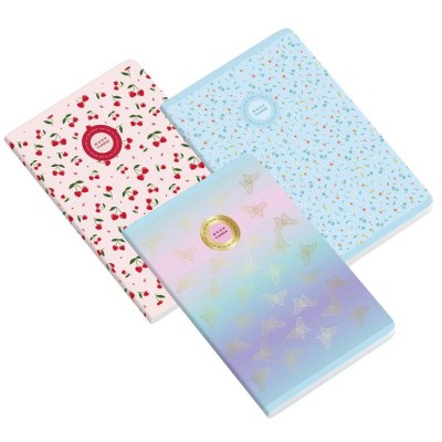 CADERNO AGRAFADO CAPA PLASTICA AMBAR MOONFLOWER TEEN A4 90gr. 48FLS PAUTADO CORES SORTIDAS