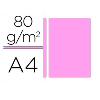 PAPEL FOTOCOPIA A4 80GR. 100FLS ROSA PASTEL