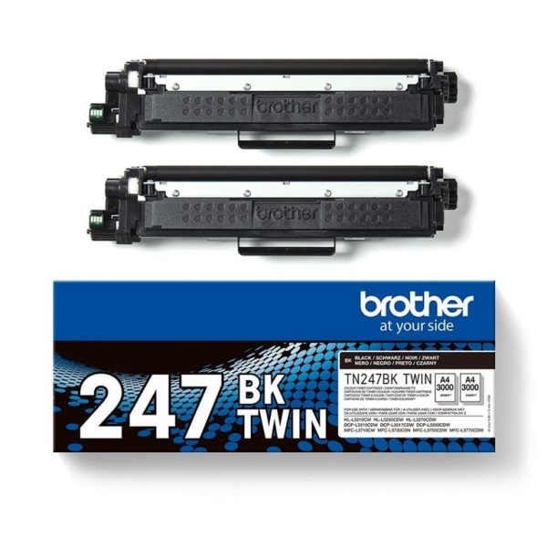 PACK 2x TONERS BROTHER TN247 PRETO 2x3K ORIGINAL