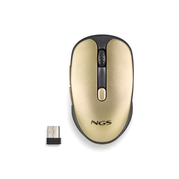 RATO NGS EVO RUST - DOURADO S/ FIO (WIRELESS) - RECARREGAVEL