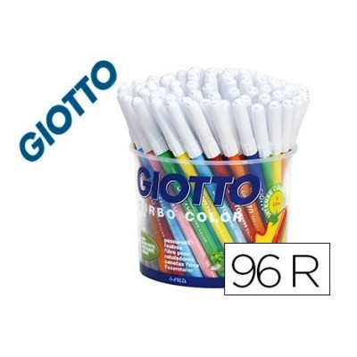 COPO C/ 96 MARCADORES FELTRO COLORIDOS GIOTTO TURBO COLOR (8x12 CORES) LAVAVEIS