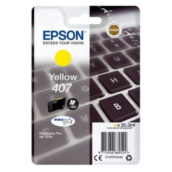 TINTEIRO EPSON 407 AMARELO 1.9K ORIGINAL