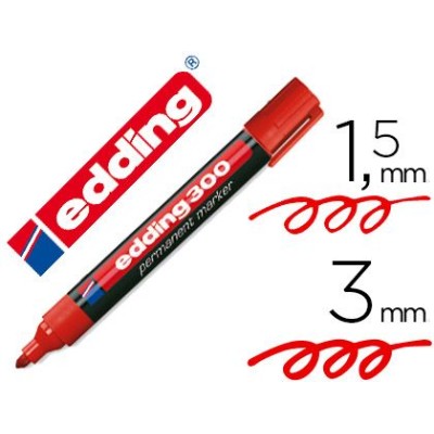 MARCADOR PERMANENTE EDDING 300 PT-CN 1,5-3MM VERMELHO