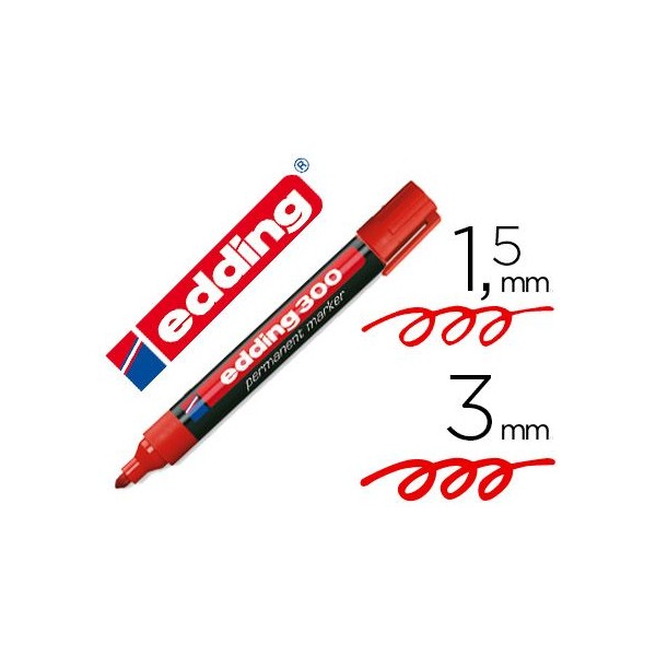 MARCADOR PERMANENTE EDDING 300 PT-CN 1,5-3MM VERMELHO