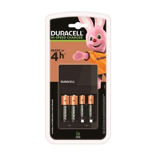 CARREGADOR DURACELL CEF14 PILHAS RECARREGAVEIS AA/AAA ( C/ PILHAS 2x AA + 2x AAA) 