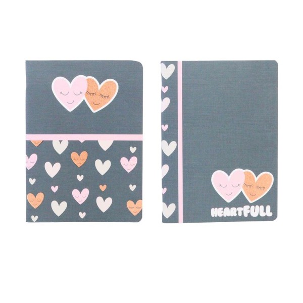 CADERNO AGRAFADO ANCOR B´LOG HEARTS A5 90gr. 48FLS QUADRICULADO