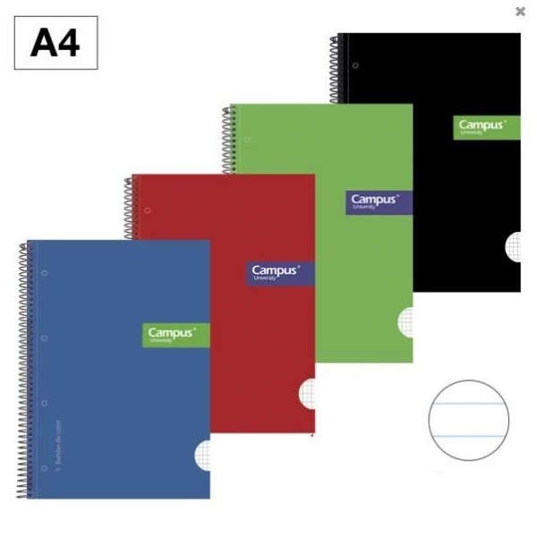 CADERNO ESPIRAL CAPA DURA CAMPUS A4 70gr. 160FLS PAUTADO CORES SORTIDAS