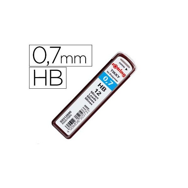 MINAS ROTRING 0.7mm "HB" 12unid.