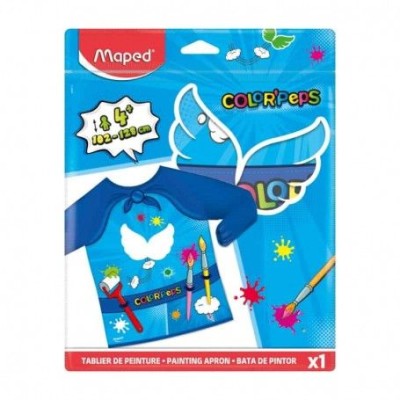AVENTAL PLASTICO P/ PINTURAS  MAPED  INFANTIL 5 A 8 ANOS