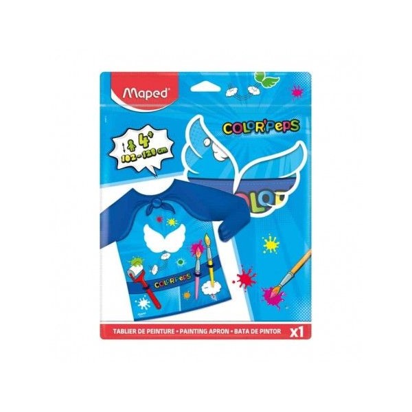 AVENTAL PLASTICO P/ PINTURAS  MAPED  INFANTIL 5 A 8 ANOS