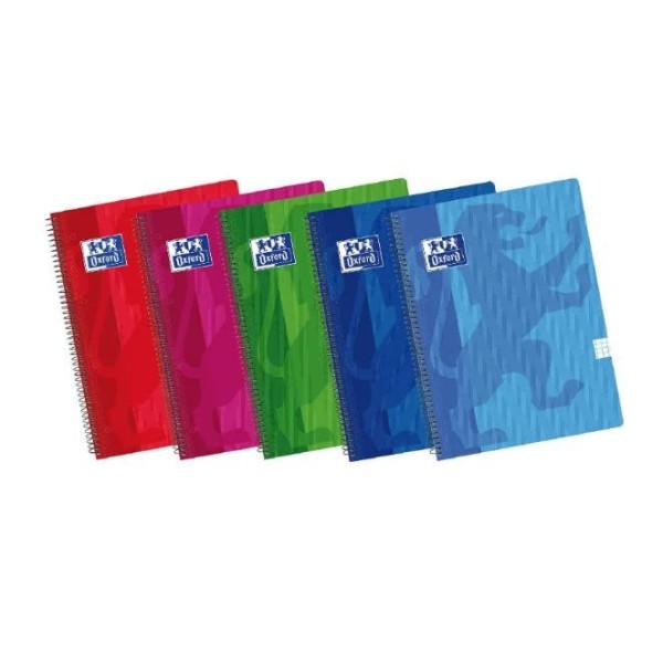 CADERNO ESPIRAL CAPA PLASTICA OXFORD ESPIRAFLEX A4 50FLS 90gr. QUADRICULADO CORES SORTIDAS